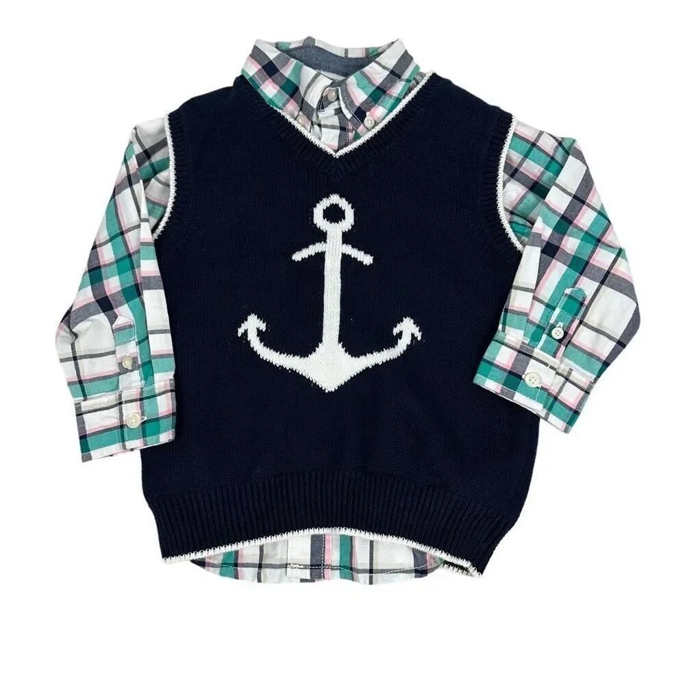 Gymboree Boys Button Up shirts and Vest size 2T